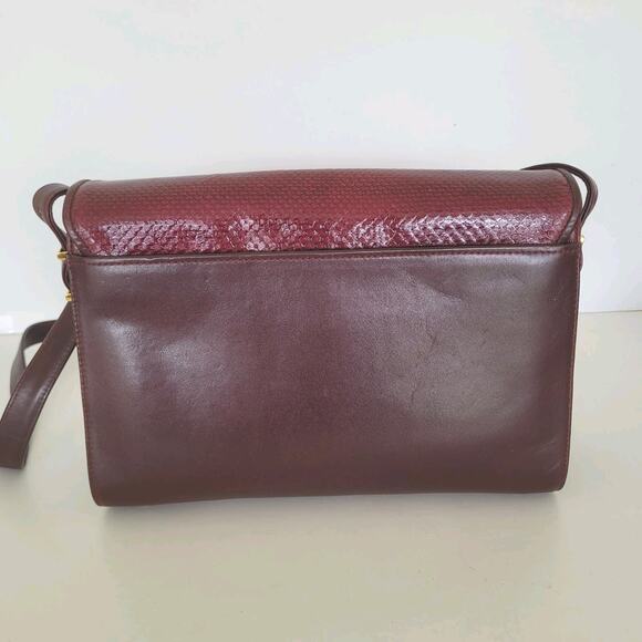 Givenchy Snake Leather Shoulder Bag Clutch Purse Envelope Logo Medium Vintage - Picture 2 of 14